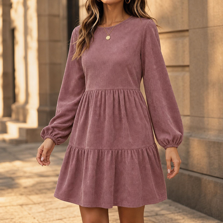 Cordelia – Long-Sleeve Corduroy Dress