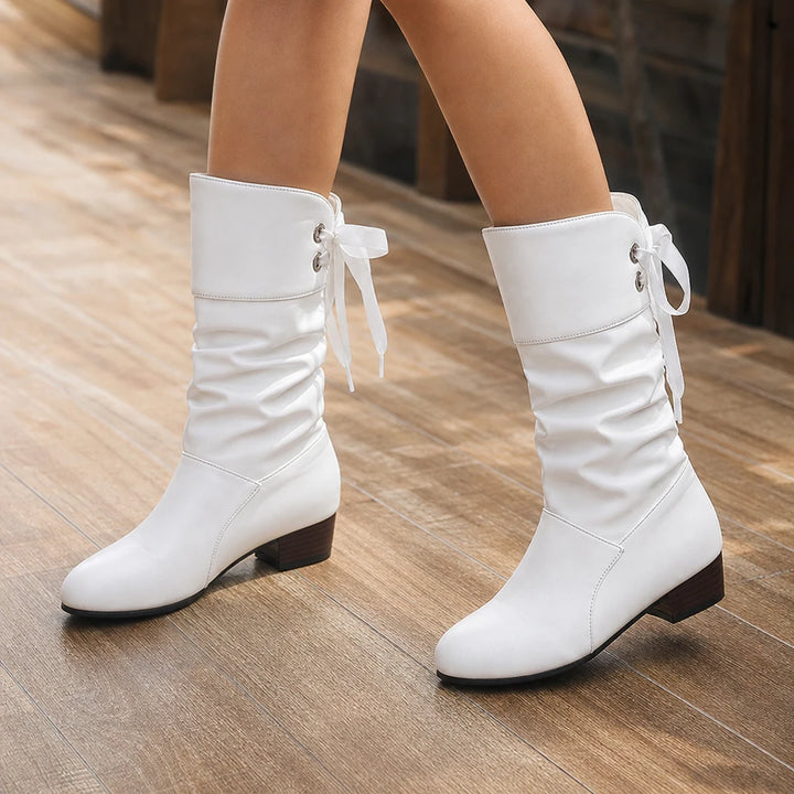 Archwell – Ruched Ribbon Mid-Calf Boots