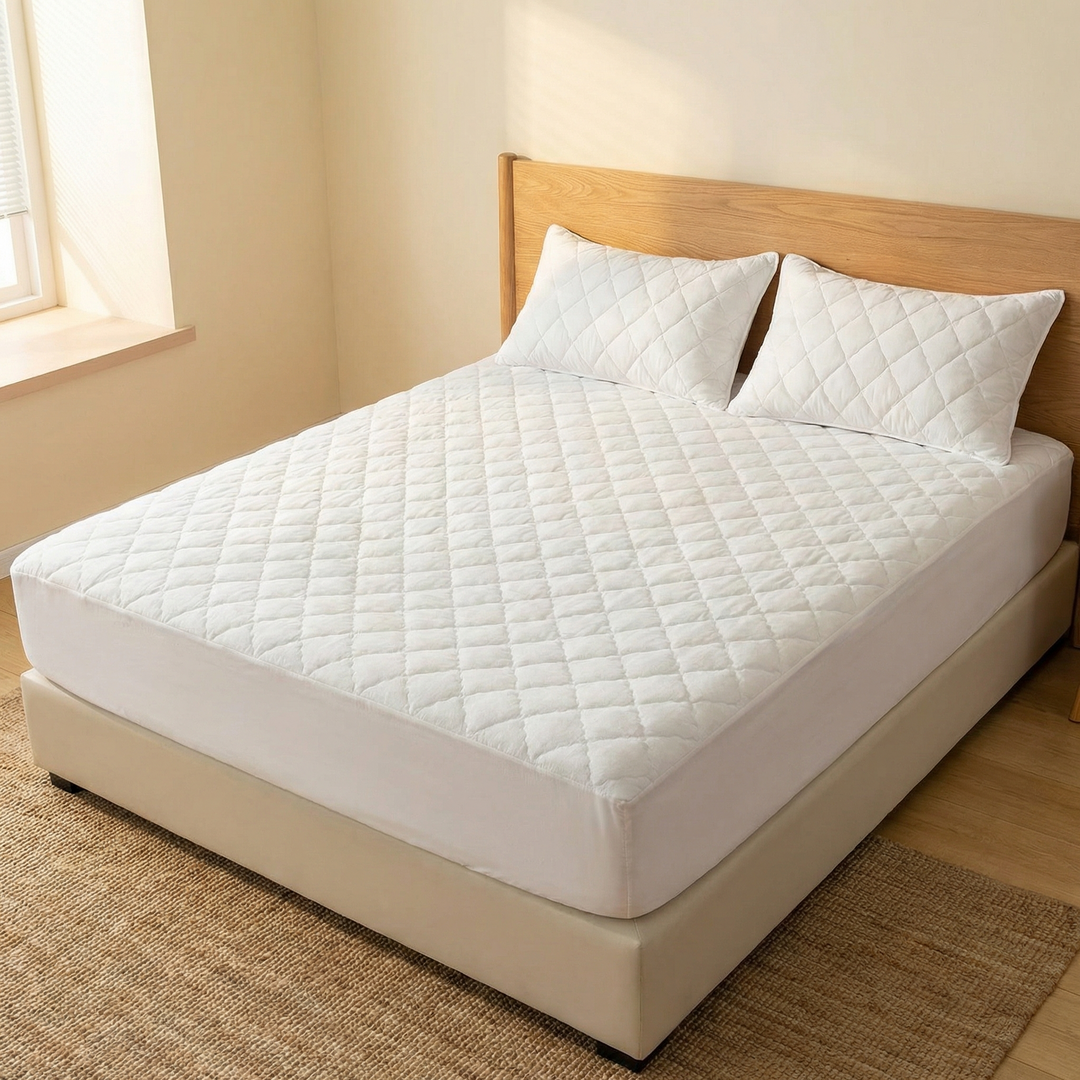 Slumbelle™ – Waterproof Quilted Mattress Cover & Pillowcase Set
