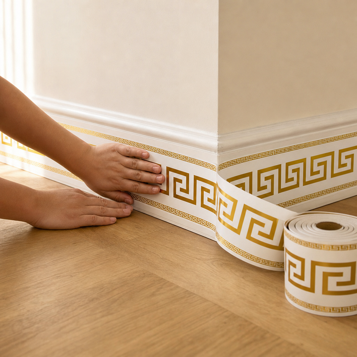 Edgewell – Gold And White Peel-And-Stick Border