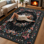Florenza – Floral Butterfly Print Area Rug