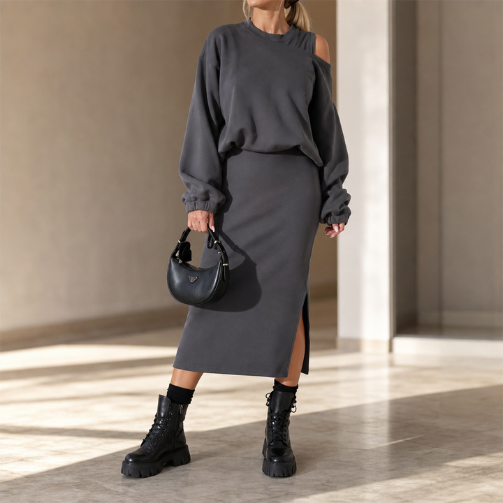 Layerly – Sleeveless Dress And Sweatshirt Layering Set