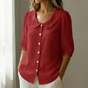 Collaré – Retro Peter Pan Collar Button Up Blouse
