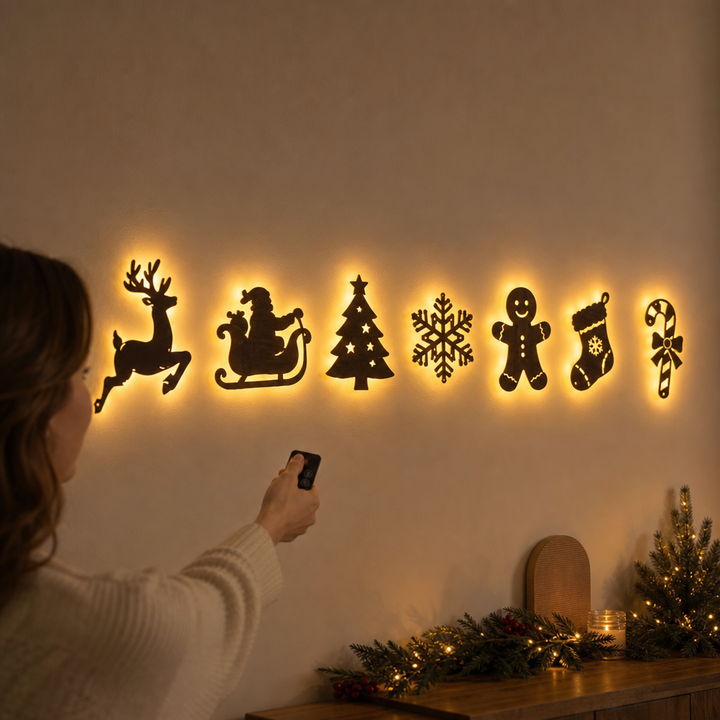NoelGlow – Warm White LED Reindeer Wall Décor