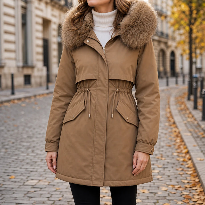 Velora – Plush-Lined Mid-Length Parka