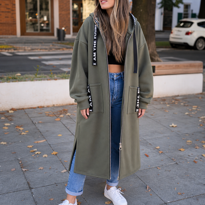 Hearthline – Alphabet Patchwork Longline Hooded Coat