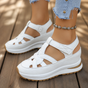 Velora – Closed-toe cage platform sandals with ankle strap