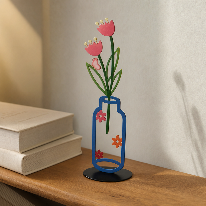 Florenza – Flat Metal Flower Vase Ornament