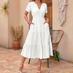 Vivara – Women's Flowing V-Neck Summer Maxi Dress