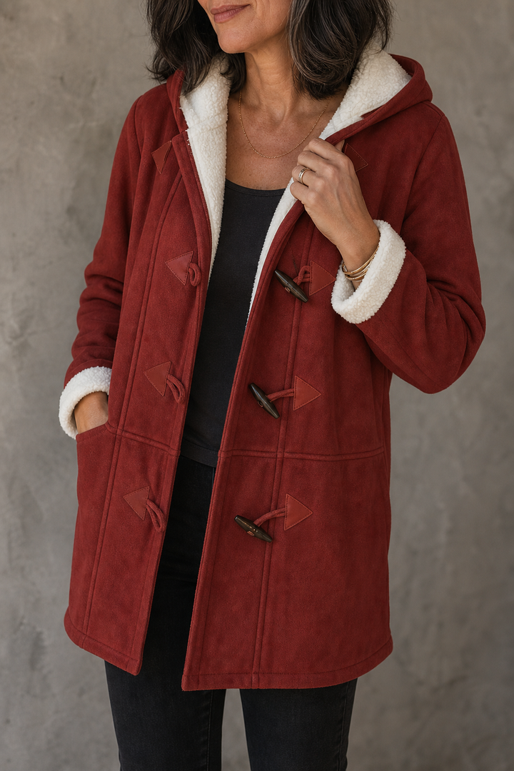 Suedeluxe – Hooded Faux Suede Coat With Plush Lining