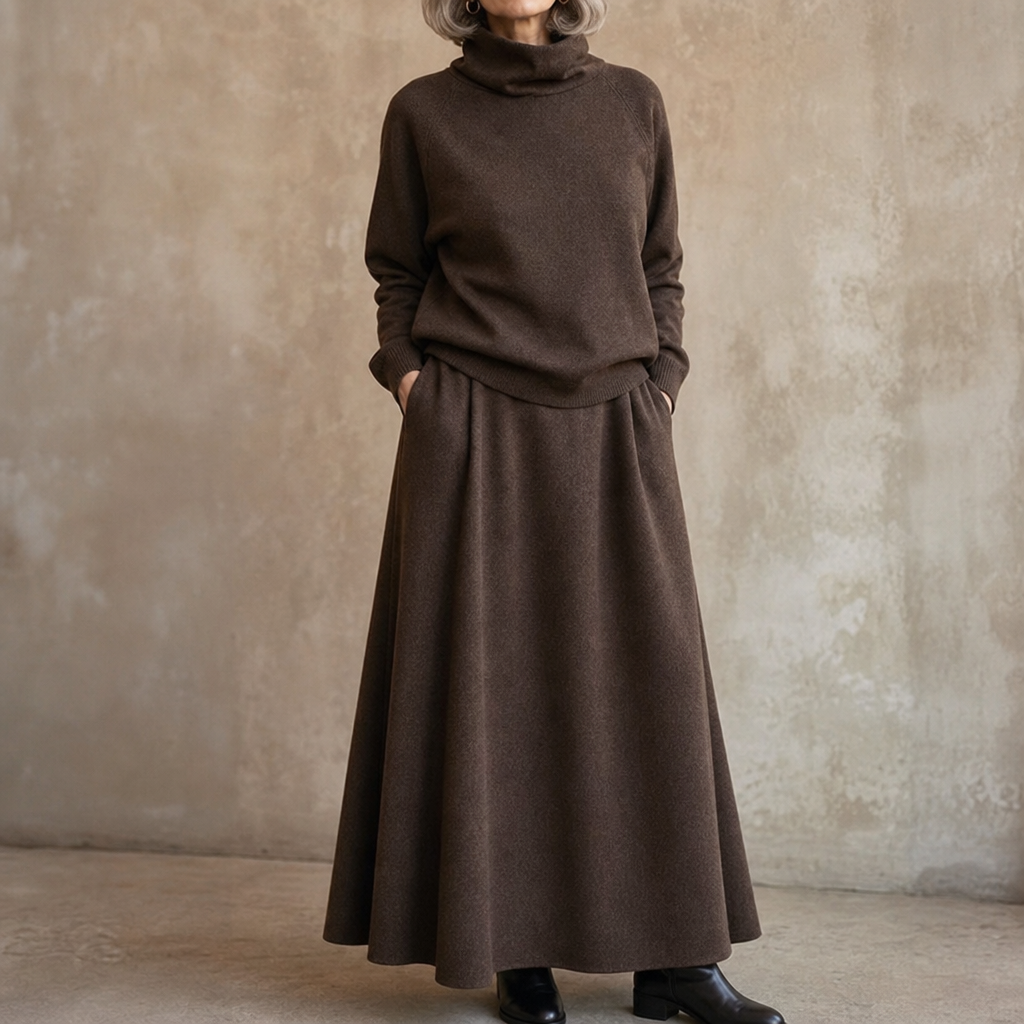 Lunelle – Turtleneck Sweater And Maxi Skirt Set