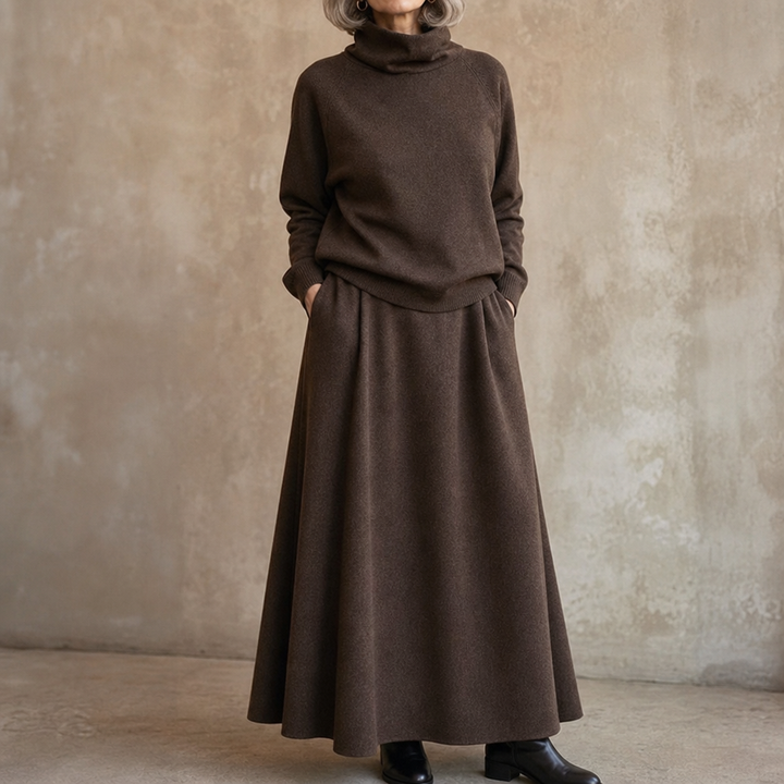 Lunelle – Turtleneck Sweater And Maxi Skirt Set