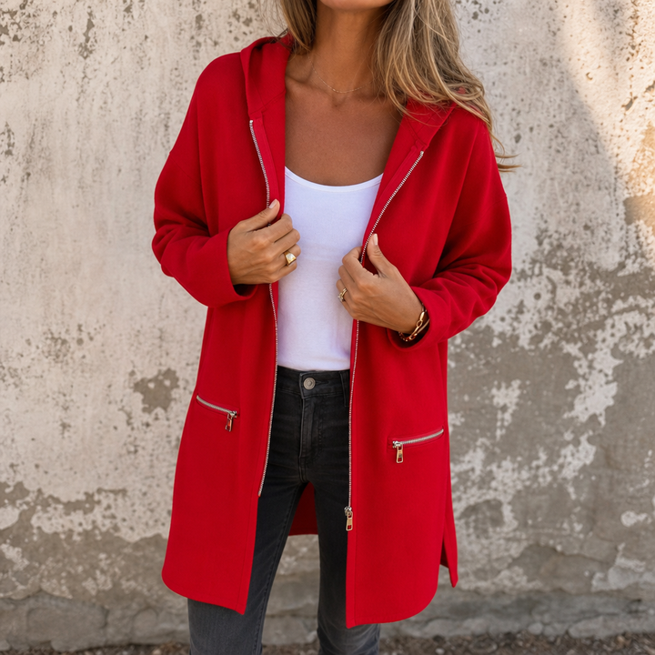 Wearbella – Longline Open-Front Hooded Cardigan