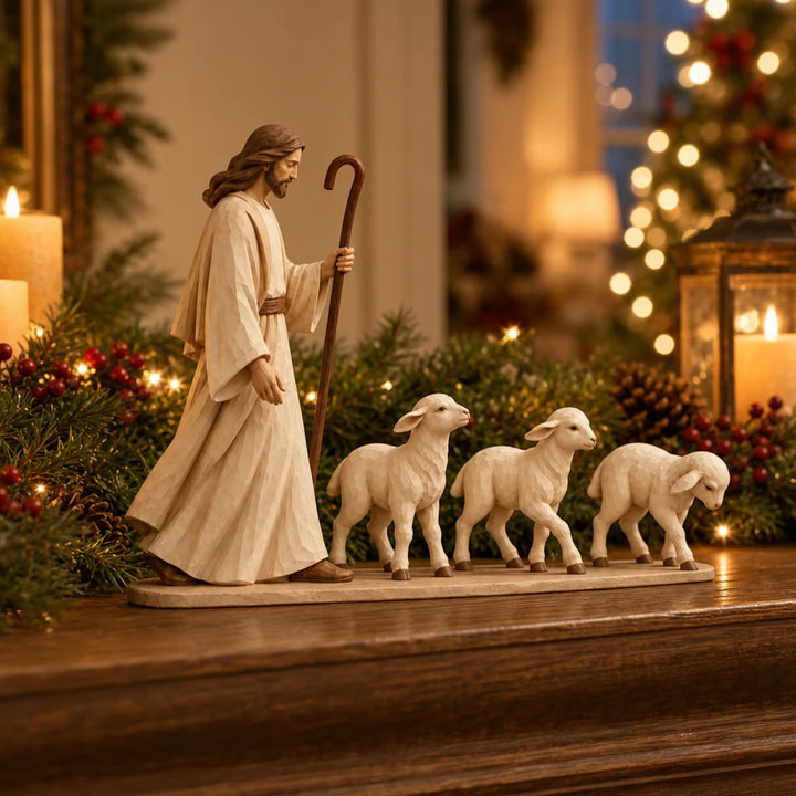 Shepherd’s Rest – Good Shepherd And Lamb Figurine Set