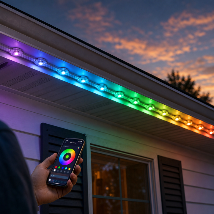 LumaLoom – App-Controlled RGB Outdoor String Lights