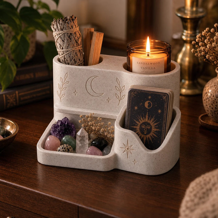 Altar & Aura – Celestial Divided Tarot Card Organizer
