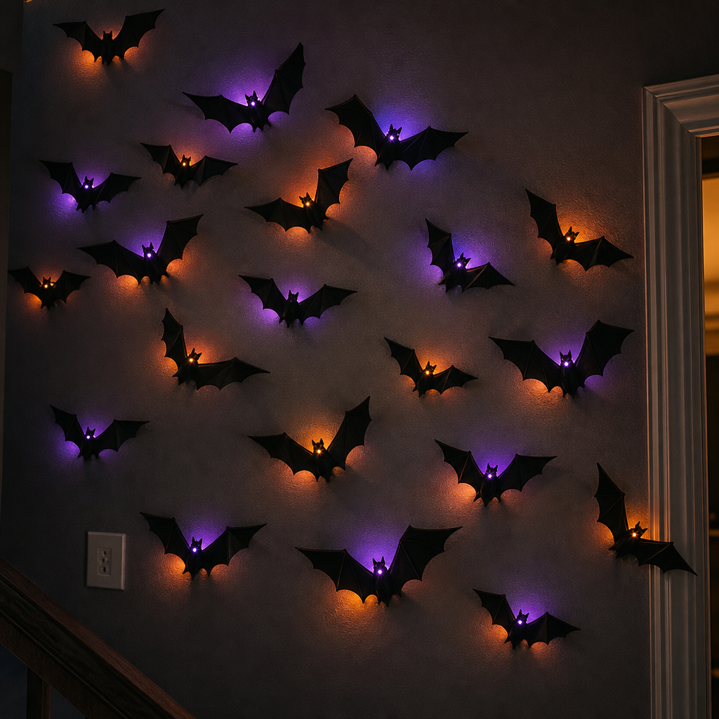 Hauntlow – Foldable LED Glow Halloween Bats (36 pcs)