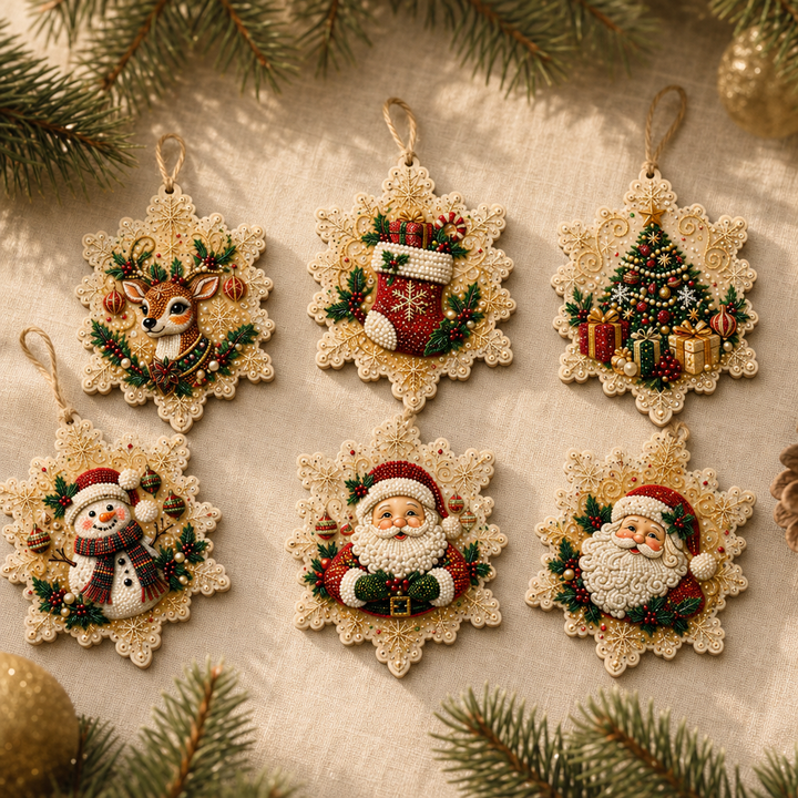 MerrySpark – Colorful Wooden Christmas Ornament Set