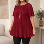 Wearbella – Pleated Wide-Fit Button-Up Blouse