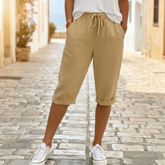 Solenna™ – Cotton-Linen Drawstring Capri