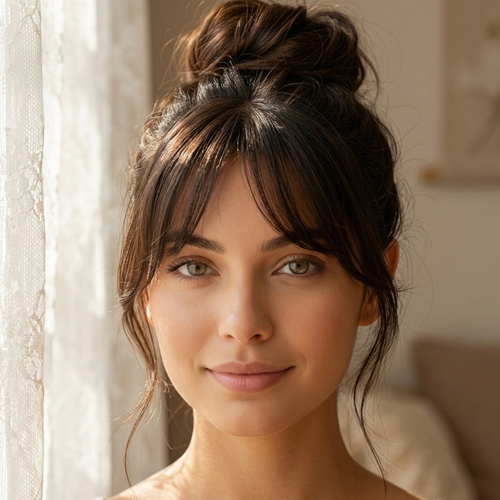 Fringelle™ – Seamless Clip-In Bangs Topper
