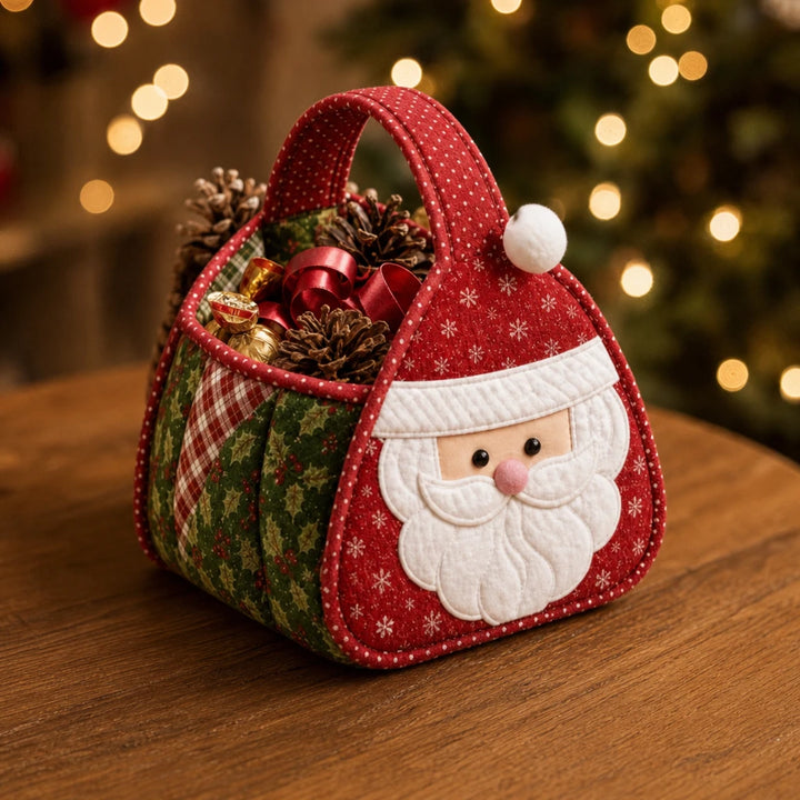 Holly & Stitch – Santa Appliqué Quilted Sewing Basket Kit