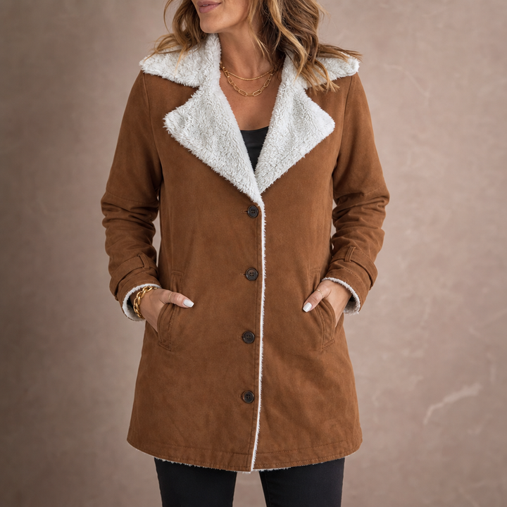 Suede-Finish Lapel Jacket