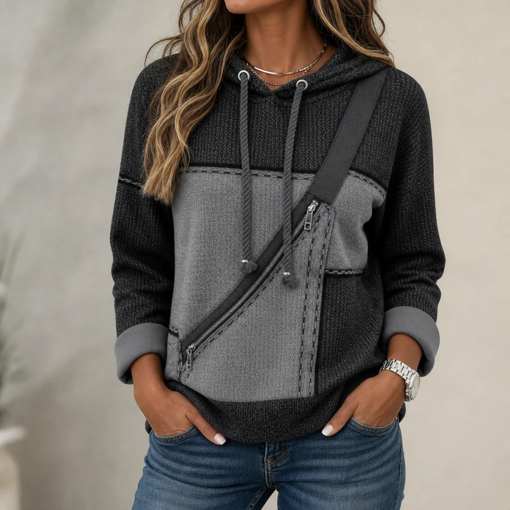 Illuvia – 3D Print Color-Block Hoodie