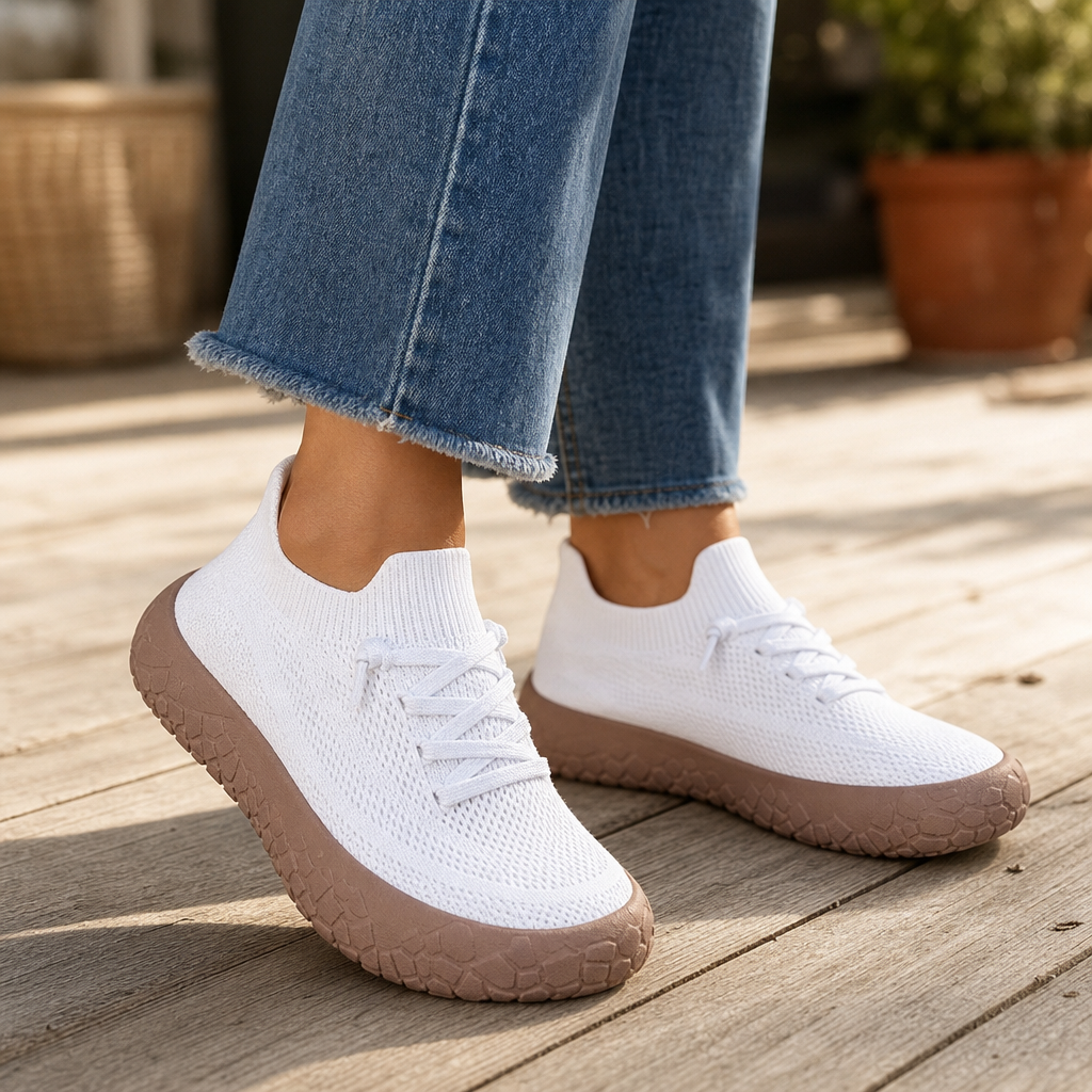 Cloudstep – Knit Mesh Elastic-Collar Slip-On Sneakers