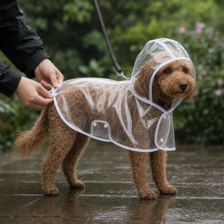 Rainveil – Transparent EVA Dog Raincoat With See-Through Hood