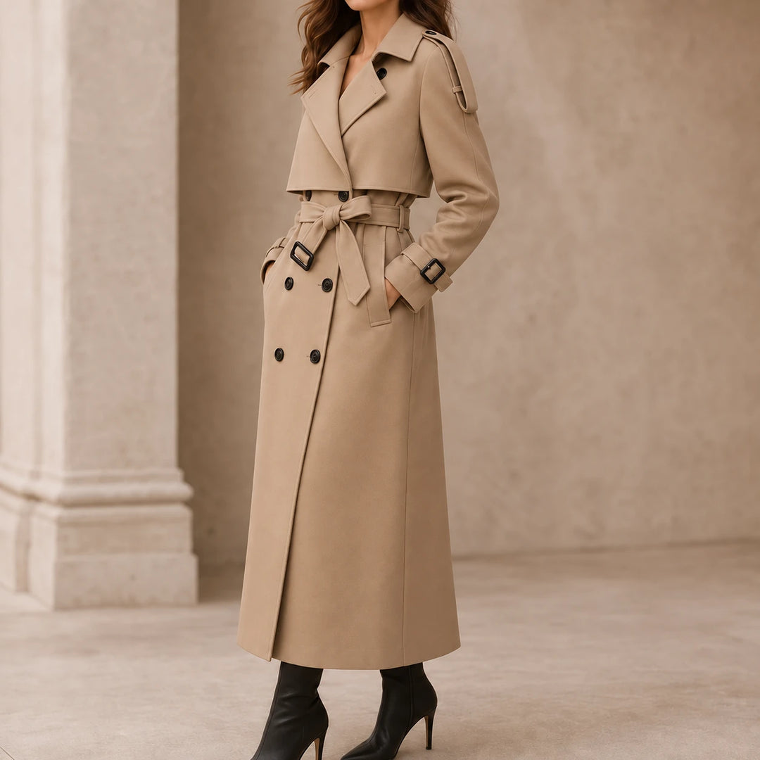 Silhouette – Double-Breasted Belted Slim-Fit Trench Coat