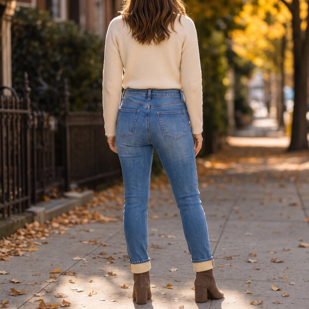 Cozydenim – High-Waisted Fleece-Lined Stretch Jeans