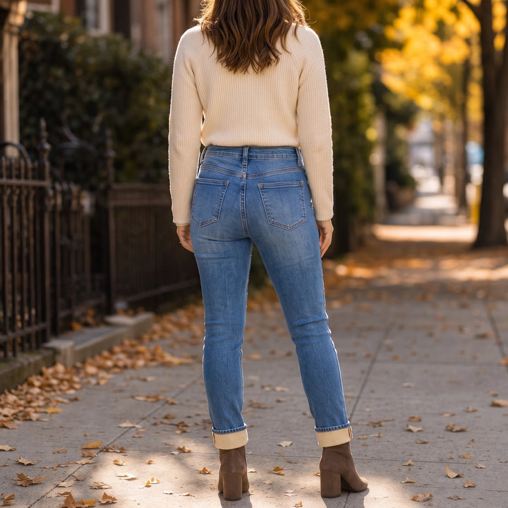Cozydenim – High-Waisted Fleece-Lined Stretch Jeans