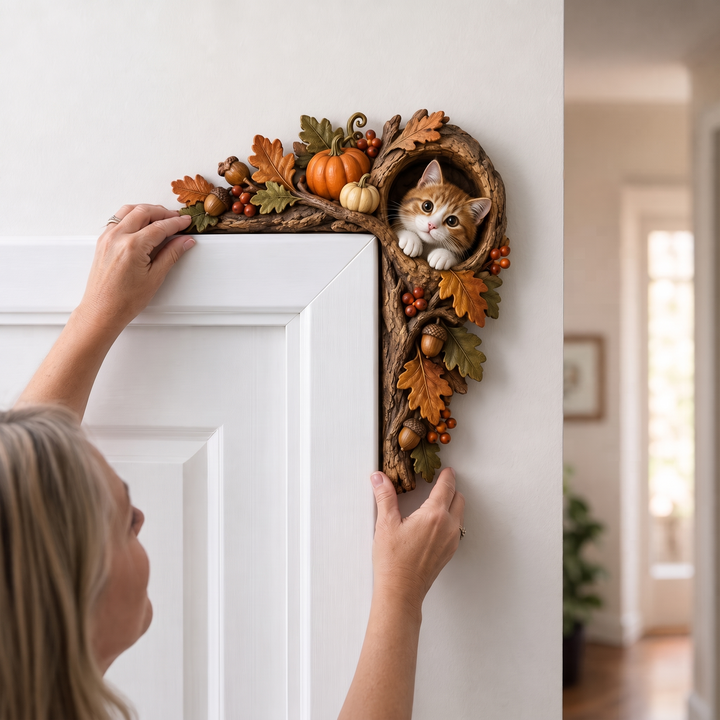 Hollowkin – Kitten In Tree Hollow Fall Door Topper