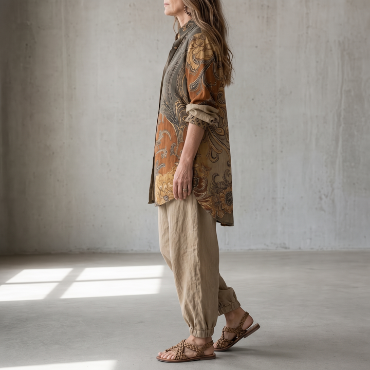 Wovana Set – Printed Boho Tunic And Trouser Set