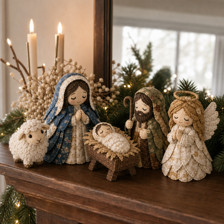 Heirloom & Hollow – Patchwork Fabric Nativity Sewing Kit