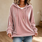 Wearbella – Ruffle Cuff Velvet Relaxed Hoodie