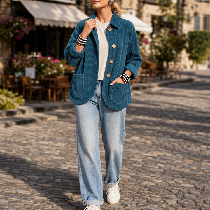 Corfield – Diagonal Button Ribbed Corduroy Shacket