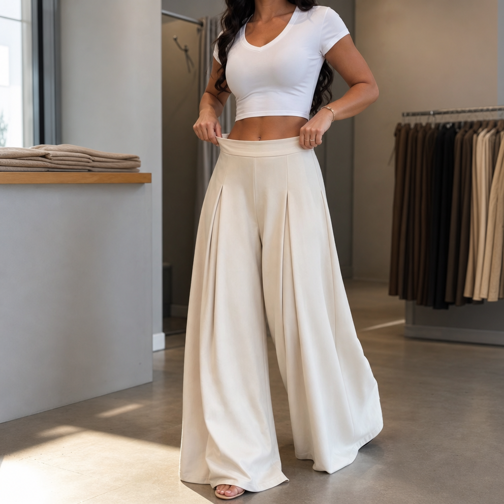 Velaform – High-Waisted Pleated Wide-Leg Trousers