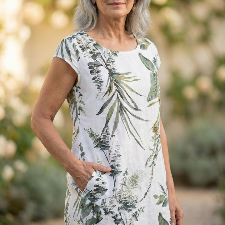 Floressa™ Botanical Print Cotton Pocket Dress