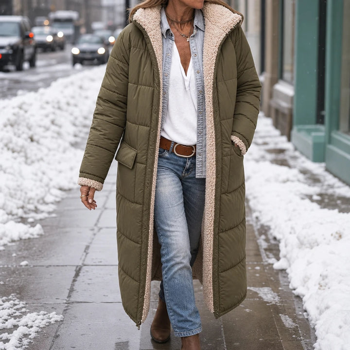 Revera – Reversible Hooded Longline Puffer Coat