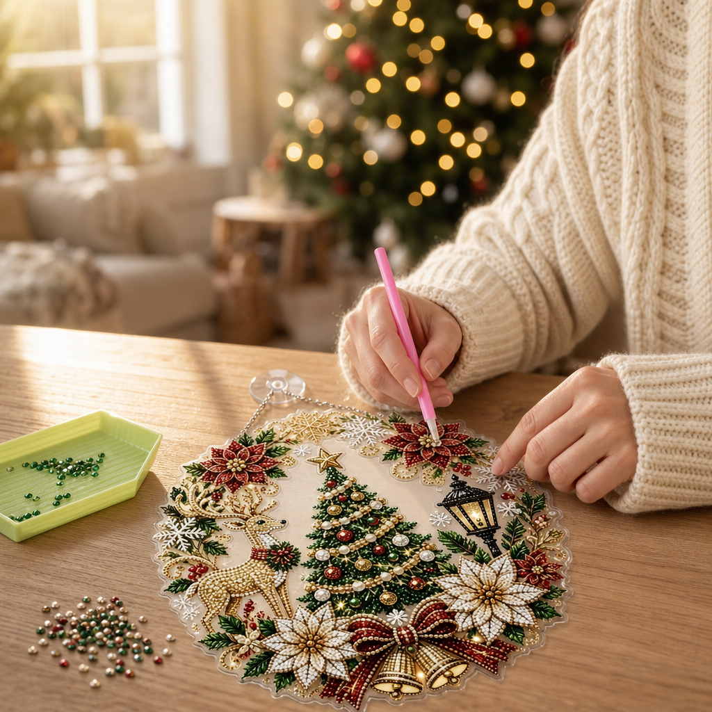 Winterglow – Transparent Panel Christmas Diamond Painting Ornament