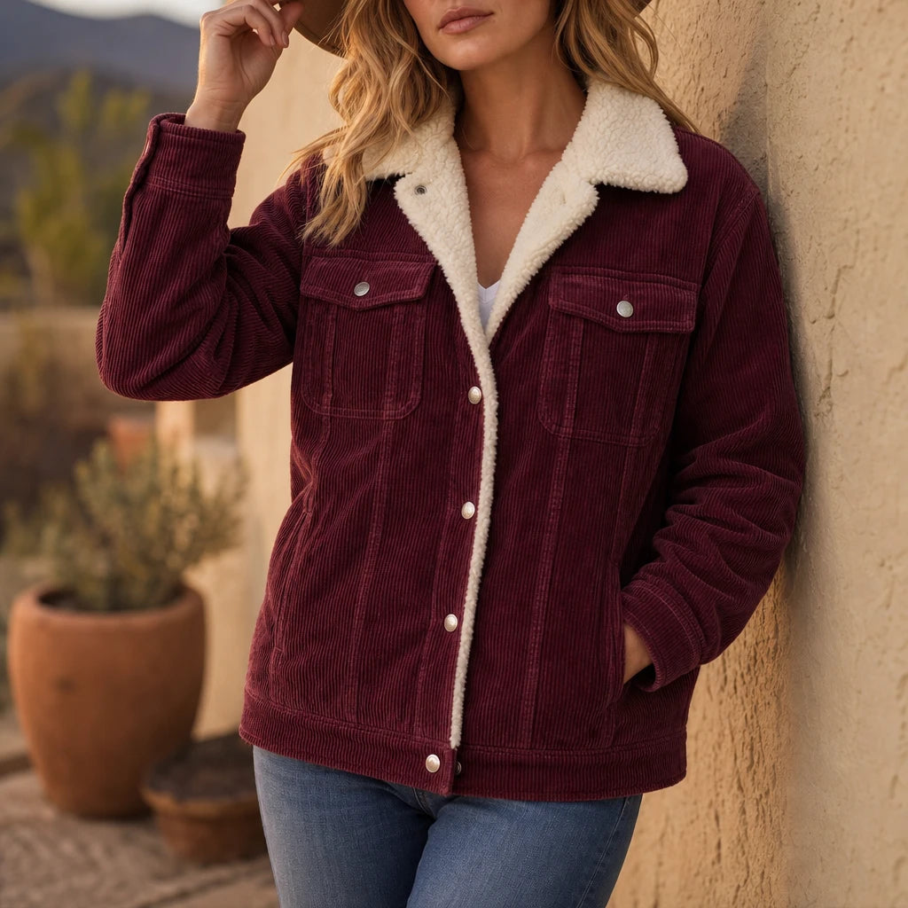 Cordelia – Sherpa-Like Lined Corduroy-Look Jacket