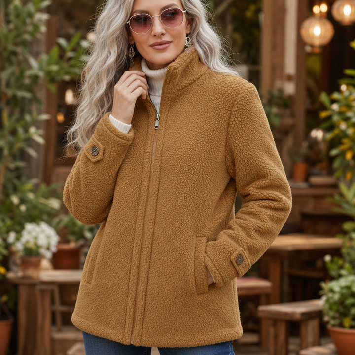 Wrapfield – Sherpa Fleece Stand Collar Zip Jacket