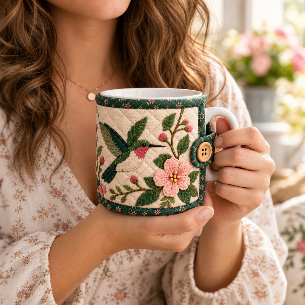 Wrenfield – Hummingbird Appliqué Mug Cozy Sewing Kit