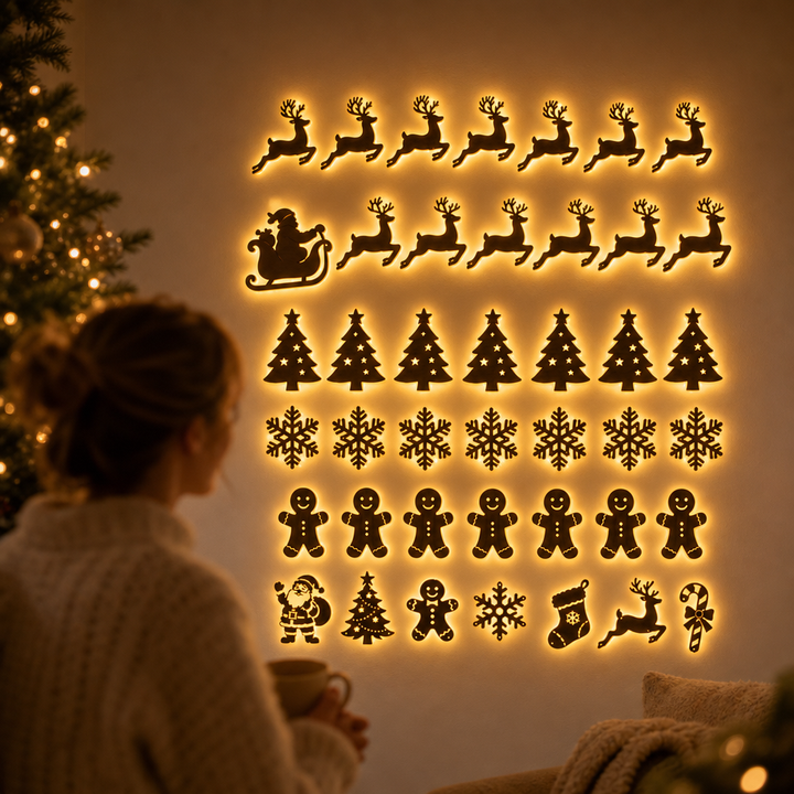 NoelGlow – Warm White LED Reindeer Wall Décor