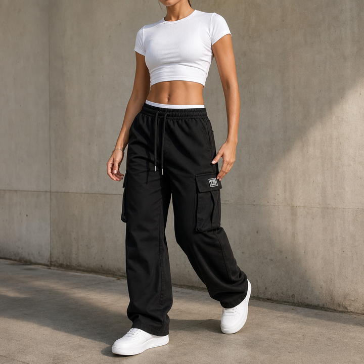 Easeway – Relaxed Straight-Leg Cargo Pants
