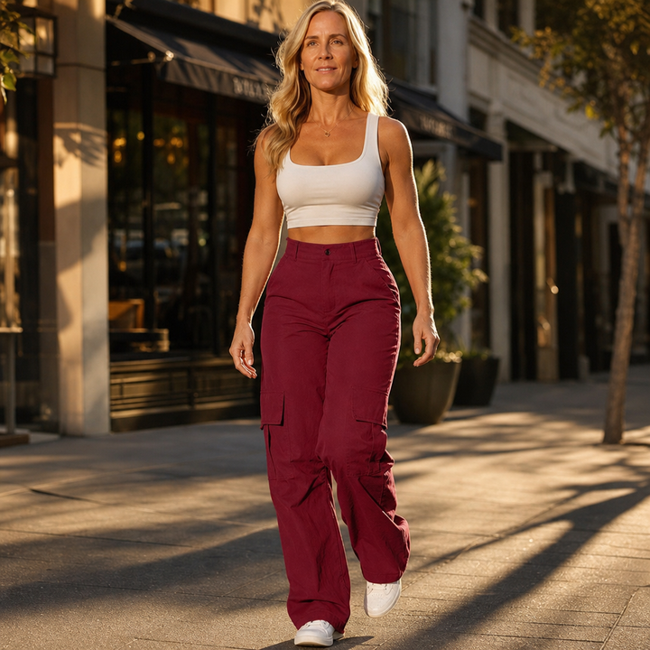 Silhoette – High-Waisted Straight-Leg Cargo Pants