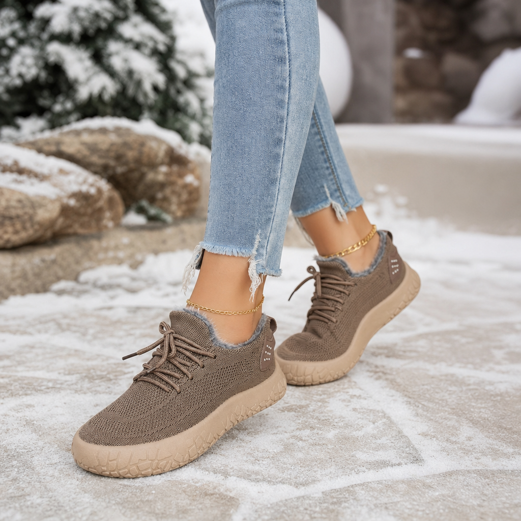 Plushway – Fleece-Lined Brown Casual Shoes
