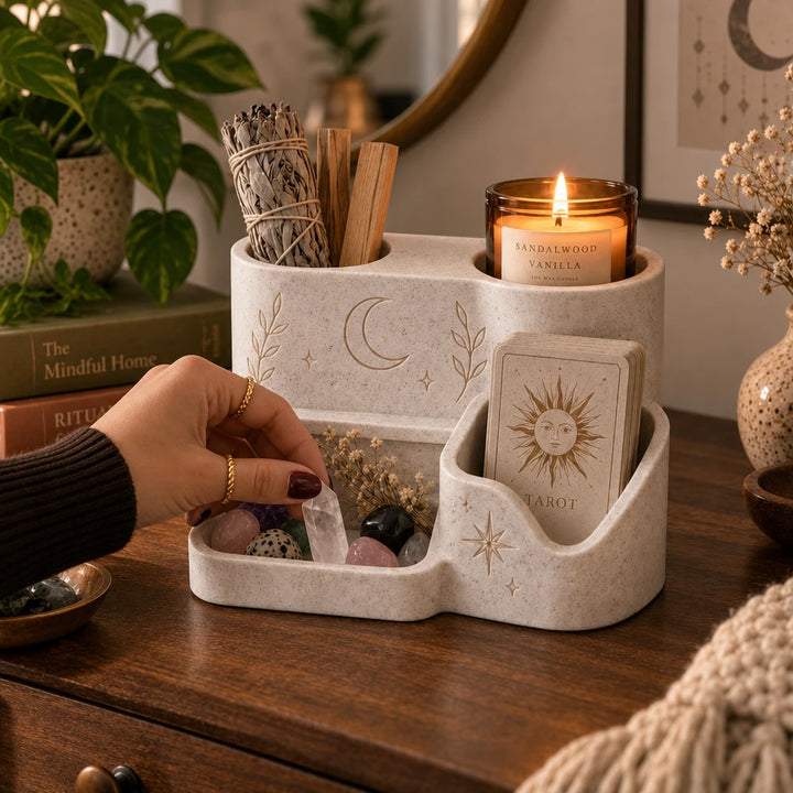 Altar & Aura – Celestial Divided Tarot Card Organizer